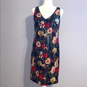 ✨ Stunning Sequin Floral Shift Dress ✨